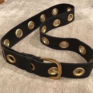 Black and Gold Grommet Women's Belt